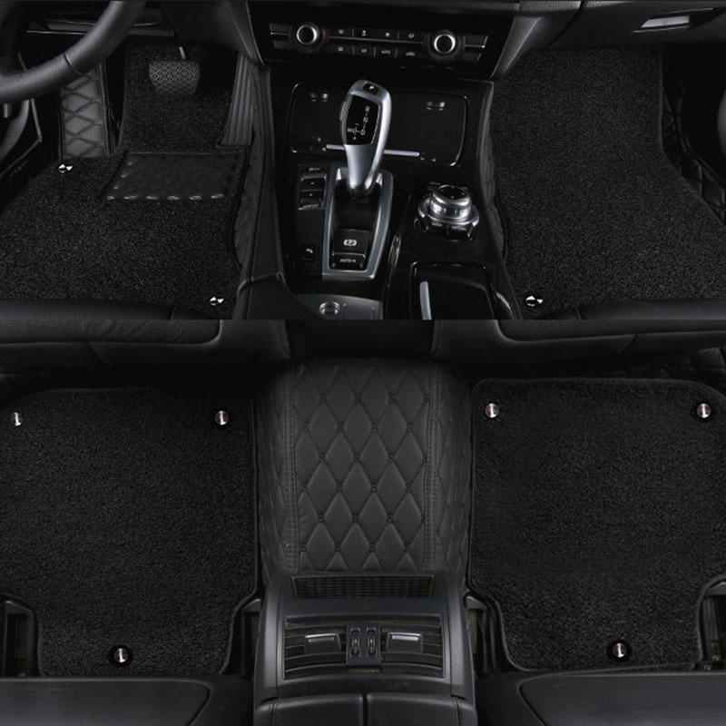Black and Black Double Layer Premium Diamond Car Mats Black and Black Double Layer Premium Diamond Car Mats