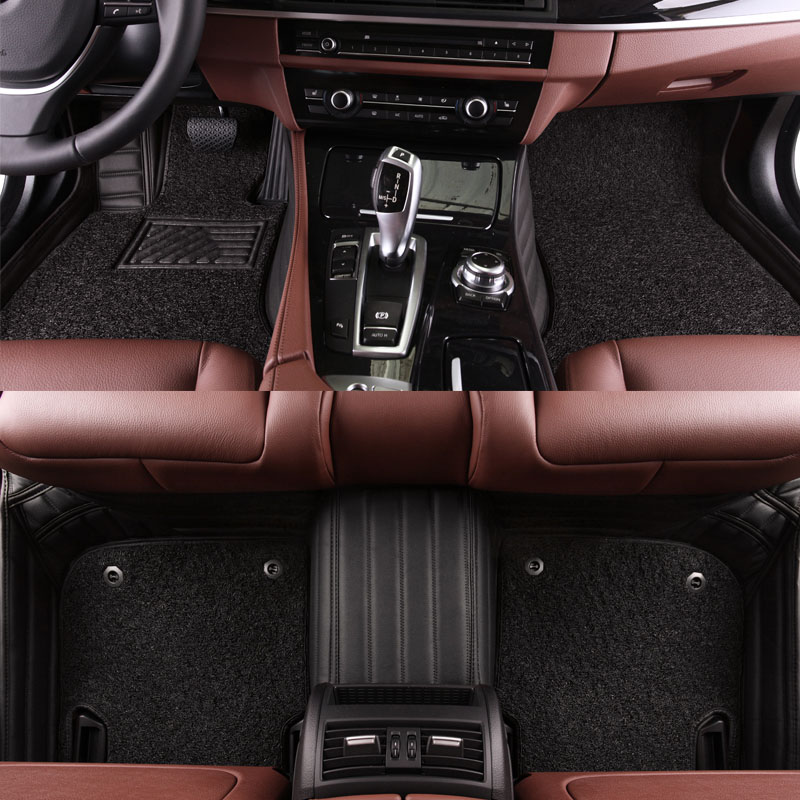 Black Double Layer Premium Stripe Car Mats