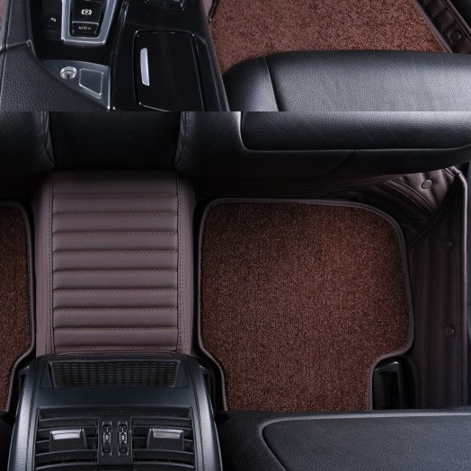 Dark Brown Double Layer Premium Stripe Car Mats Dark Brown Double Layer Premium Stripe Car Mats