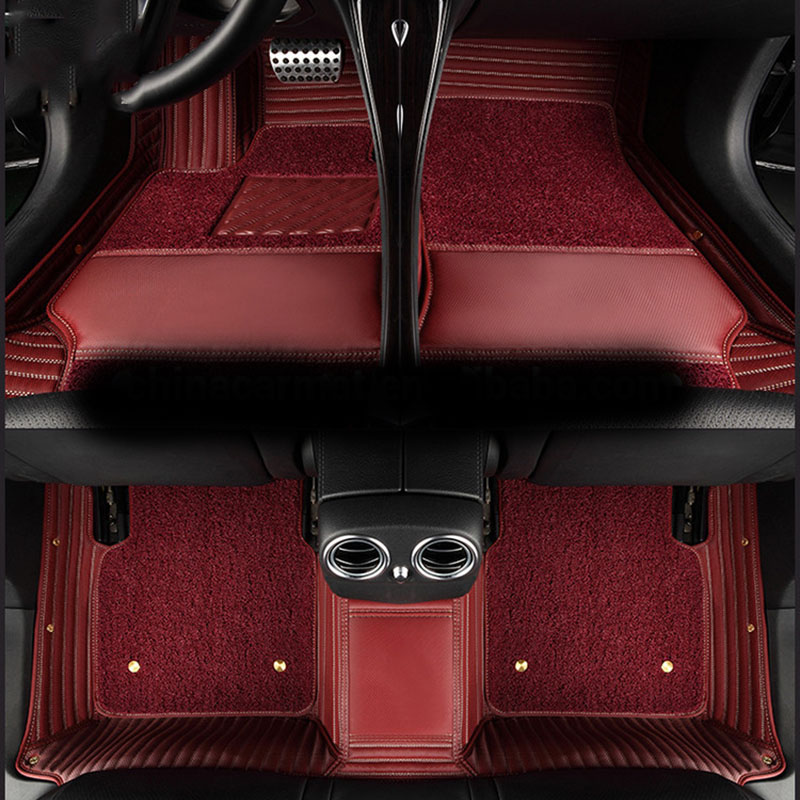 Maroon Double Layer Premium Stripe Car Mats Maroon Double Layer Premium Stripe Car Mats
