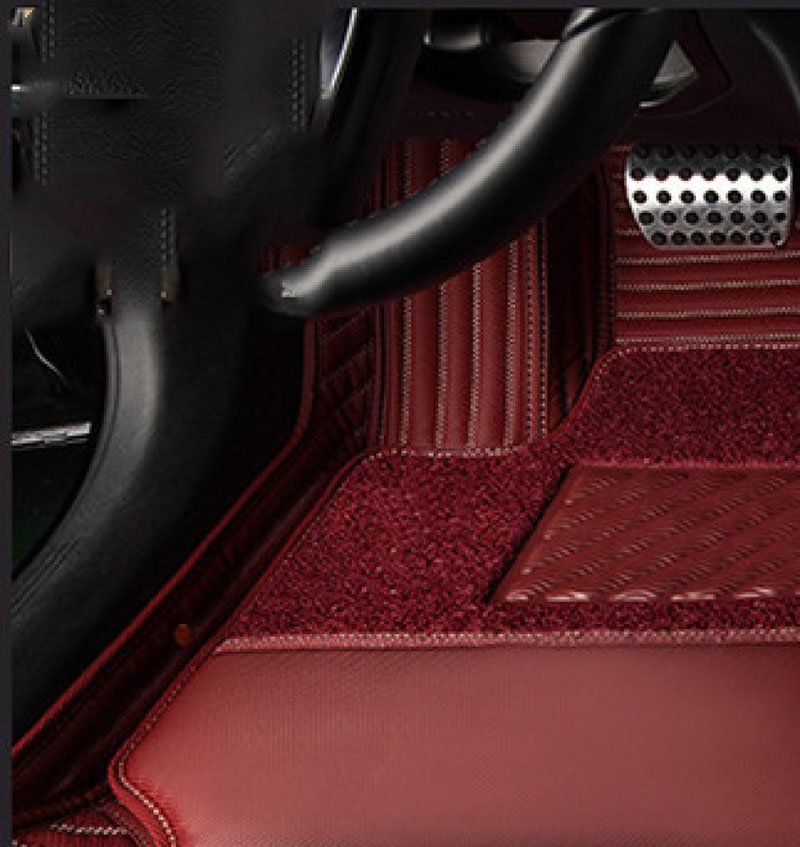 Maroon Double Layer Premium Stripe Car Mats Maroon Double Layer Premium Stripe Car Mats