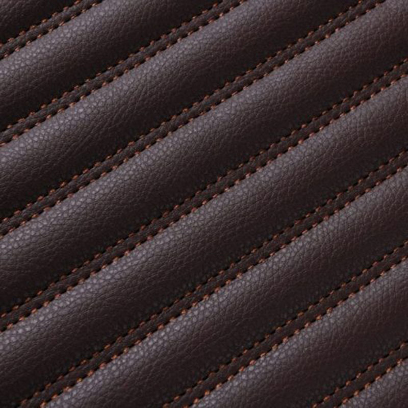 Dark Brown Luxury Leather Stripe Car Mats