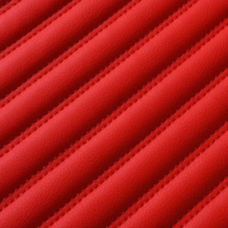 Red Luxury Leather Stripe Car Mats